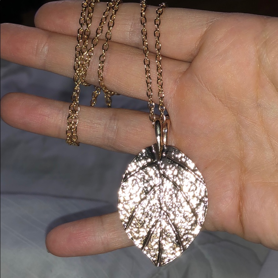 Gold Leaf With Necklace